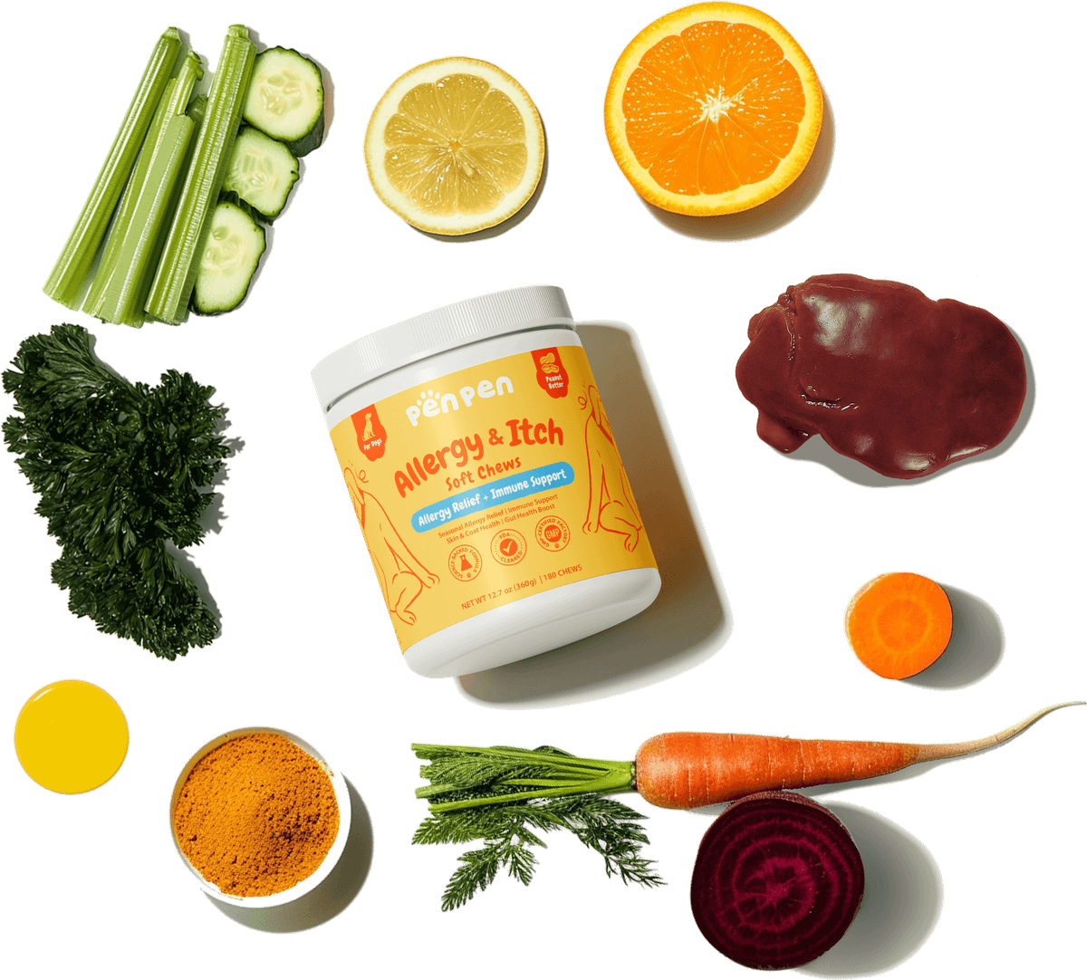 penpenpet penpen product PenPen Allergy & Itch Soft Chews, For dogs, peanut flavor, made of organic food