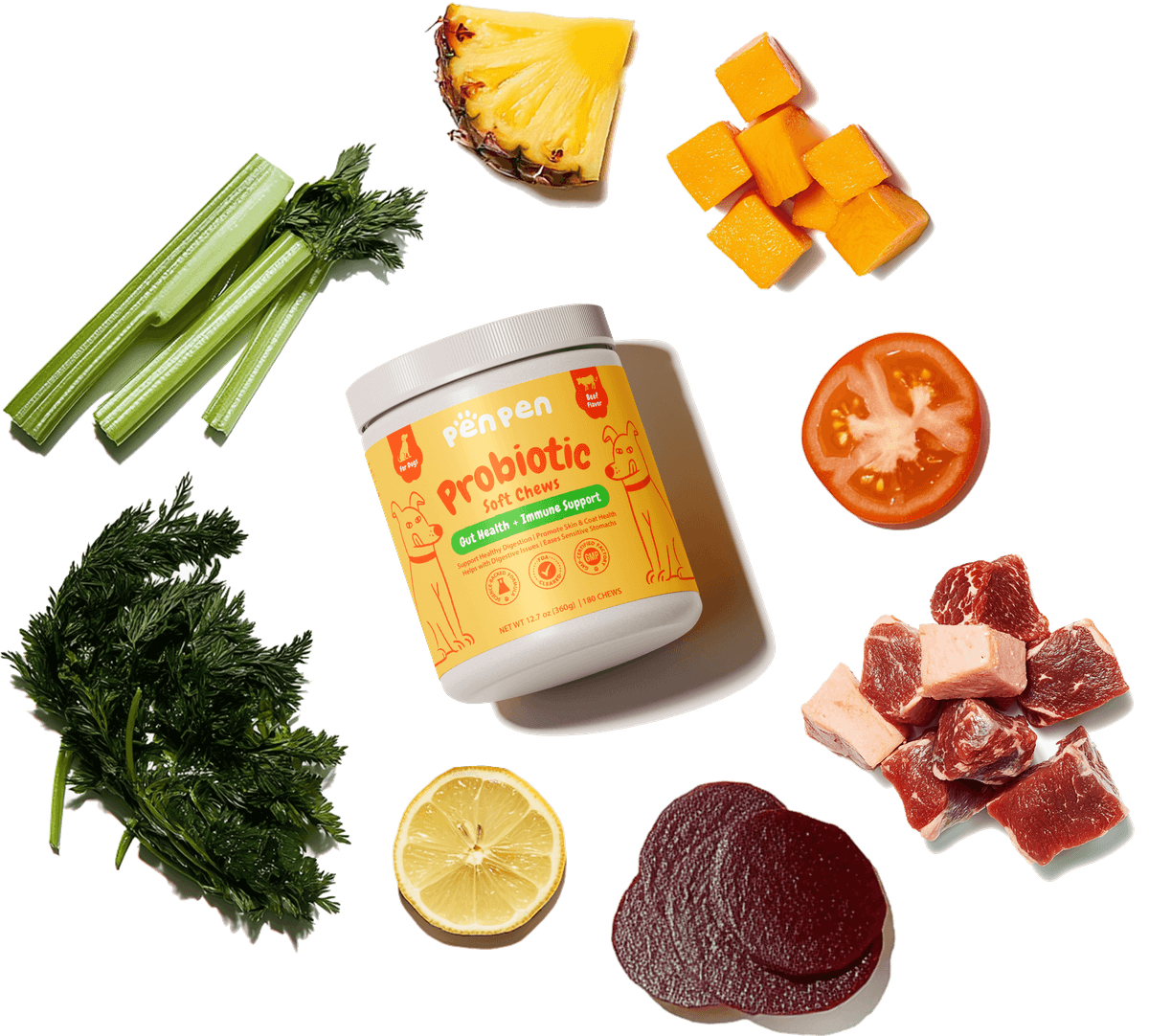 penpenpet penpen product PenPen Probiotic Soft Chews, For dogs, beaf flavor, made of organic food