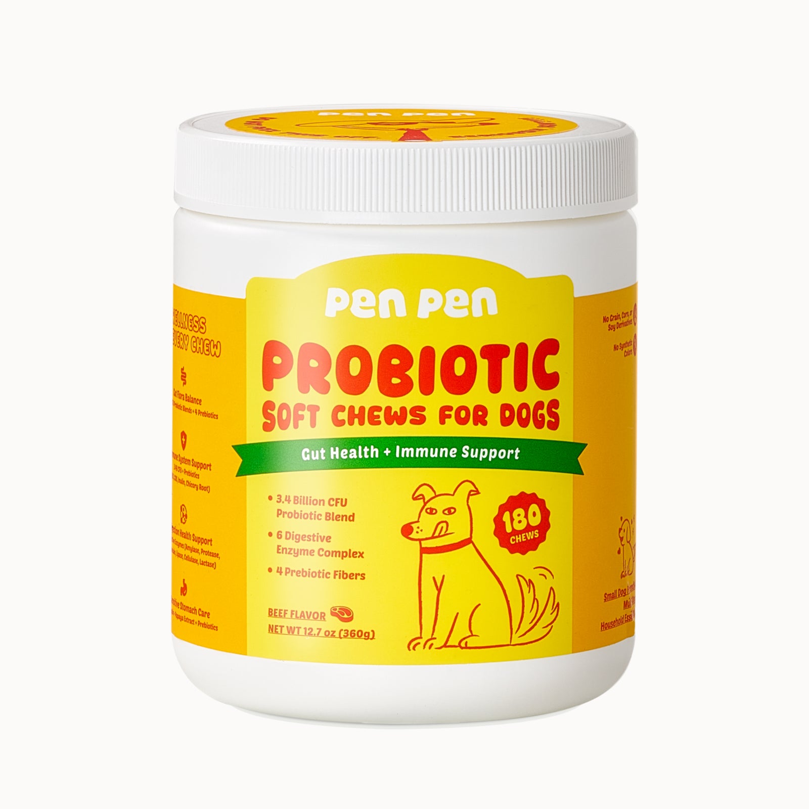 Gut Health + Immune Support Probiotic Soft Chews for Dogs – Beef Flavor