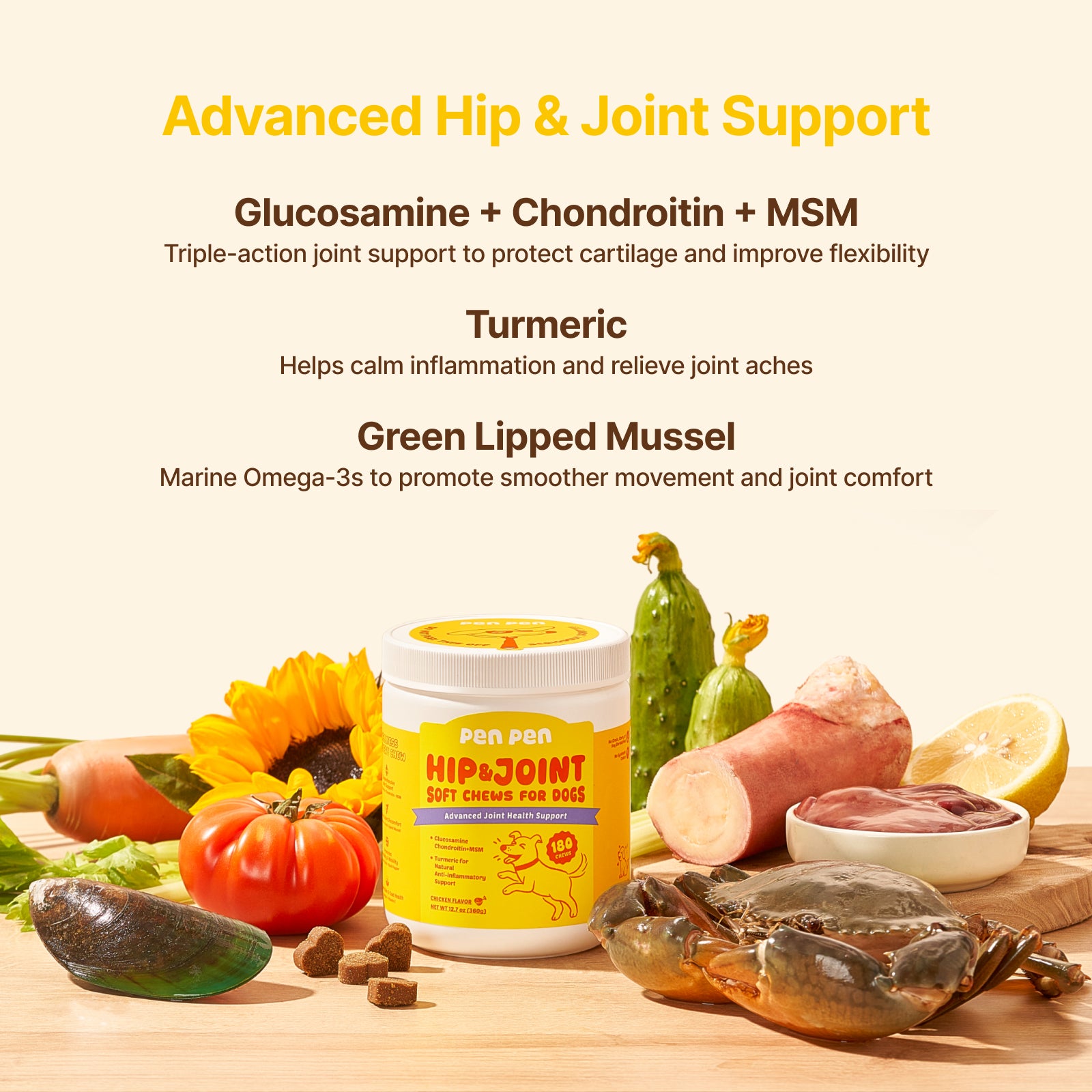 Advanced Hip + Joint Support for Dogs – Chicken Flavor