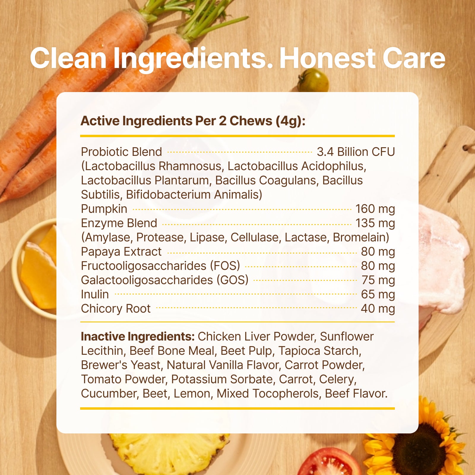 Gut Health + Immune Support Probiotic Soft Chews for Dogs – Beef Flavor